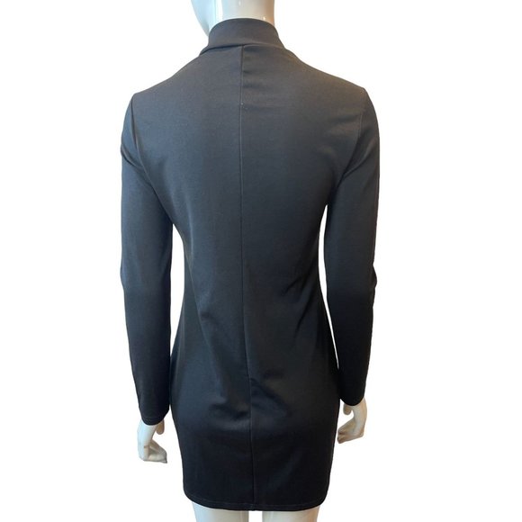 SHEIN Womens Bodycon Dress Zip Front Contrast Reflective Tape Black Size Medium - Picture 5 of 12